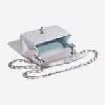 Pre-owned Chanel bag Timeless Square Mini Lamb Blue Iridescent Blue Inside | Sell your designer bag on Saclab.com