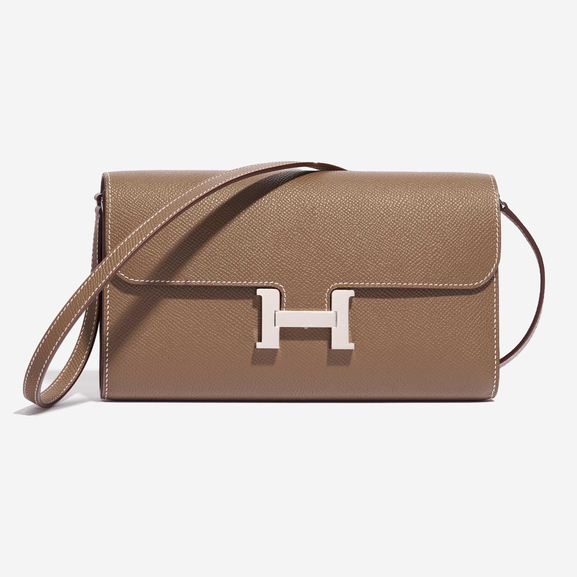 Pre-owned Hermès Tasche Constance To Go Epsom Etoupe Brown Front | Verkaufen Sie Ihre Designer-Tasche auf Saclab.com