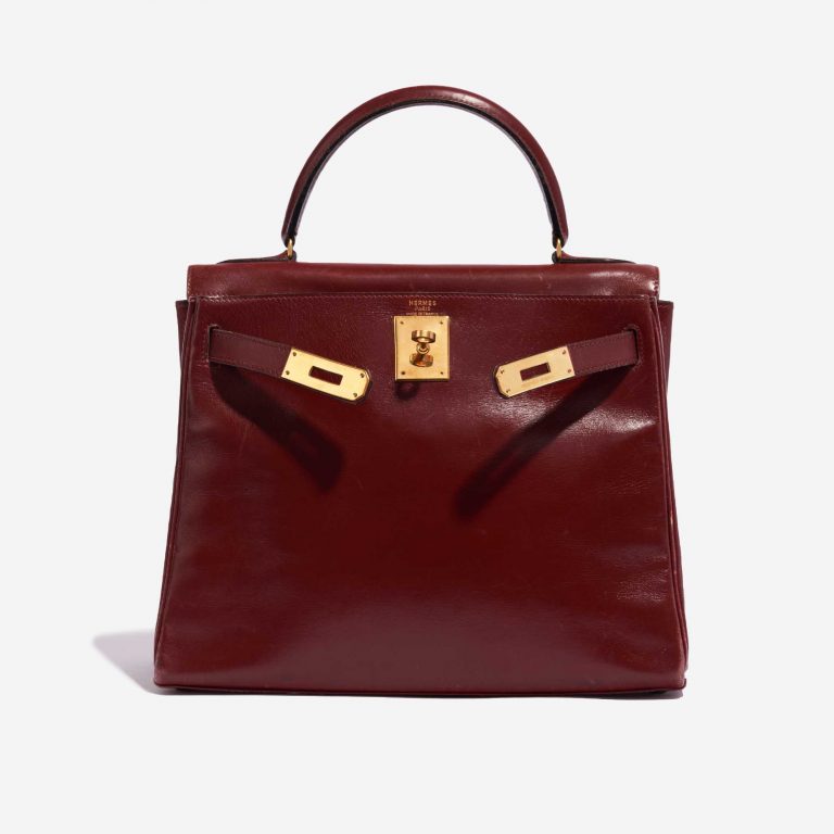 Pre-owned Hermès bag Kelly 28 Box Rouge H Red Front Open | Sell your designer bag on Saclab.com