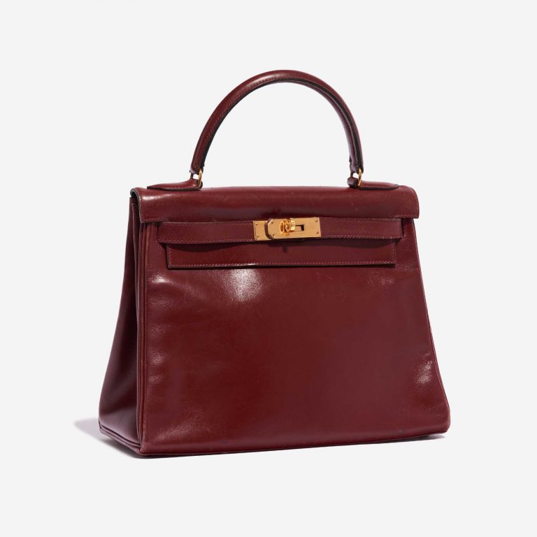 Pre-owned Hermès bag Kelly 28 Box Rouge H Red Side Front | Sell your designer bag on Saclab.com