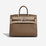 Pre-owned Hermès bag Birkin 25 Veau Madame Toundra Brown, Green, Grey Front Velt | Sell your designer bag on Saclab.com