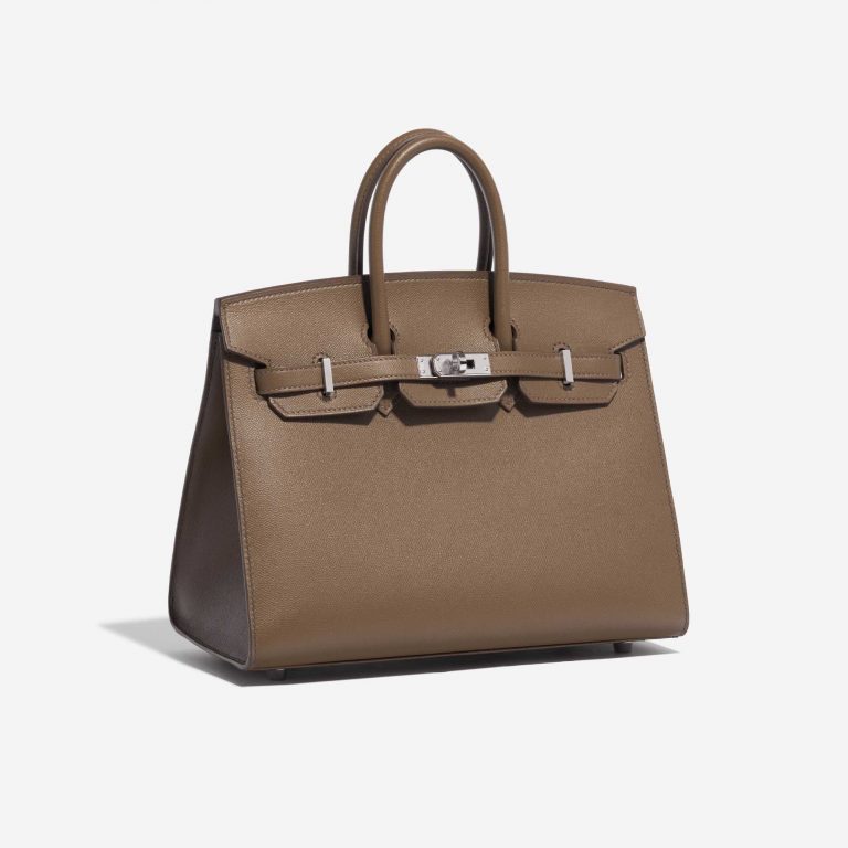 Sac Hermès d'occasion Birkin 25 Veau Madame Toundra Marron, Vert, Gris Côté Face Vendez votre sac de créateur sur Saclab.com