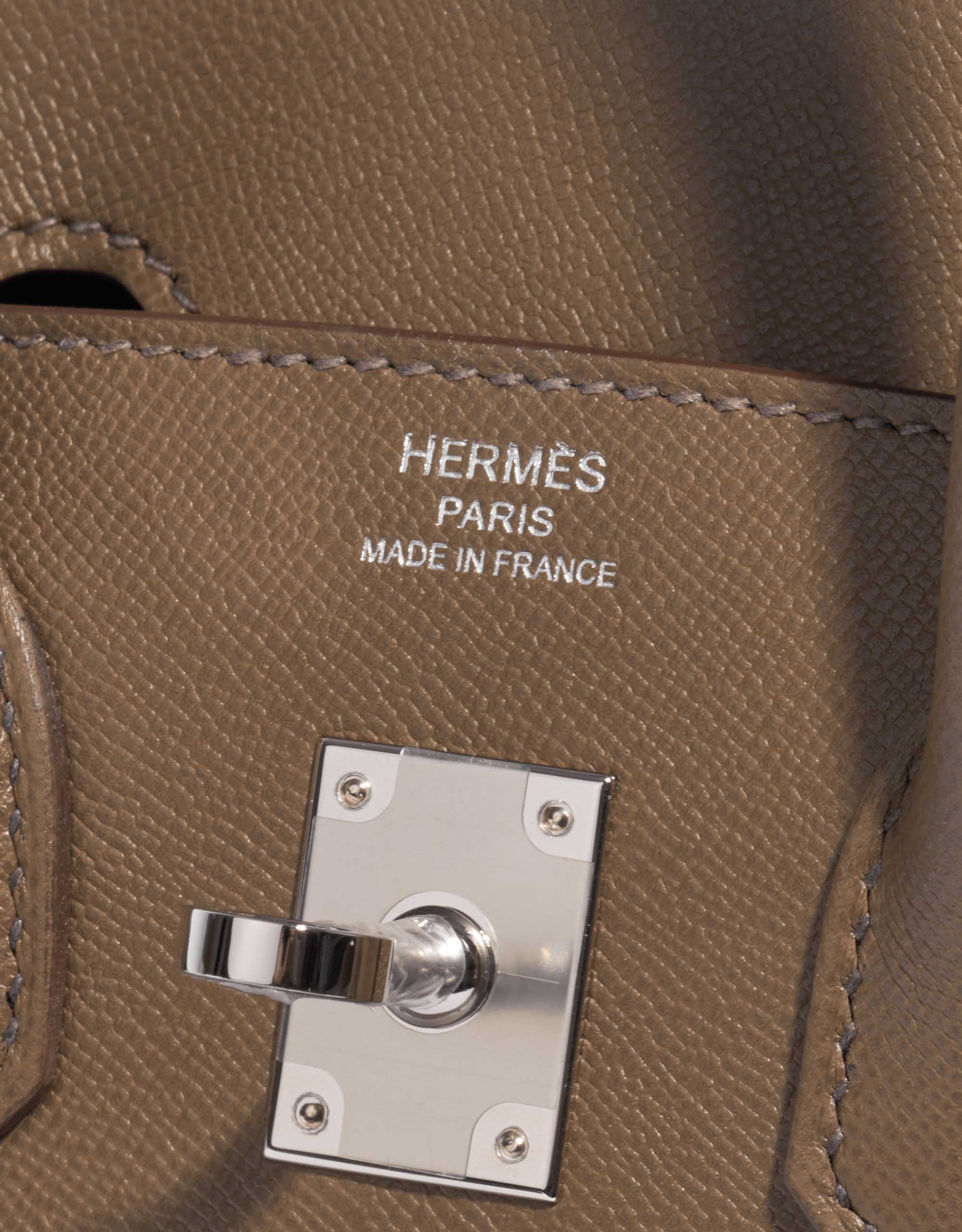 Pre-owned Hermès bag Birkin 25 Veau Madame Toundra Brown, Green, Grey Logo | Sell your designer bag on Saclab.com