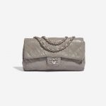 Chanel Timeless Medium Python Grey Grey Front | Sell your designer bag on Saclab.com