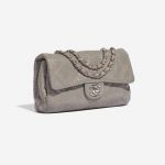 Chanel Timeless Medium Python Grey Grey Side Front | Sell your designer bag on Saclab.com