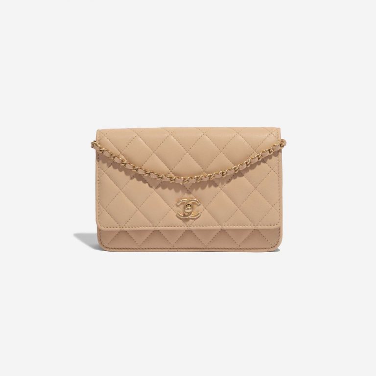 Pre-owned Chanel Tasche Timeless WOC Lammleder Beige Beige, Brown Front | Verkaufen Sie Ihre Designer-Tasche auf Saclab.com