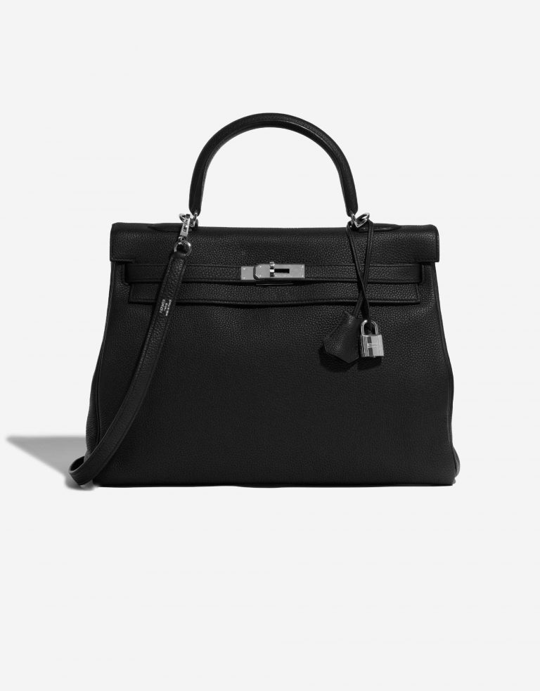 Pre-owned Hermès bag Kelly 35 HSS Togo Black Black Front | Sell your designer bag on Saclab.com