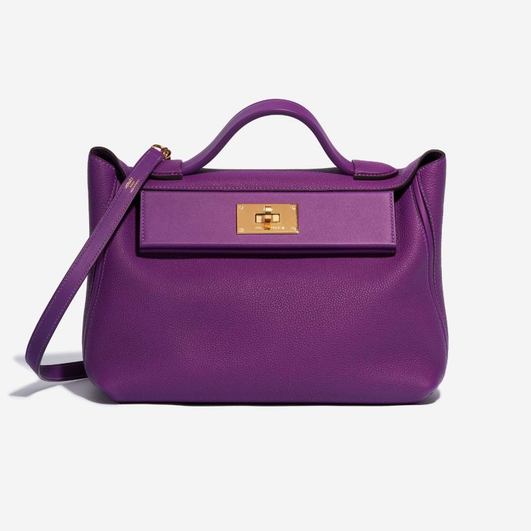 Gebrauchte Hermès Tasche 24/24 29 Taurillon Maurice / Swift Anemone Violet Front | Verkaufen Sie Ihre Designer-Tasche auf Saclab.com