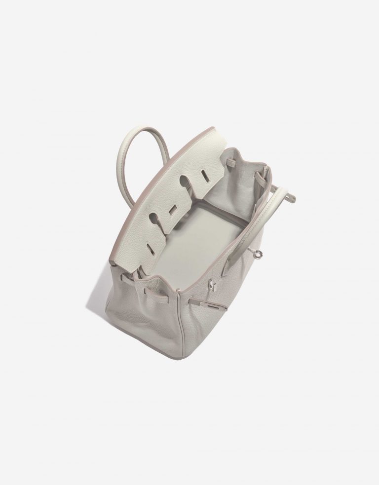 Pre-owned Hermès bag Hermes Birkin 25 Togo Gris Perle White Inside | Sell your designer bag on Saclab.com