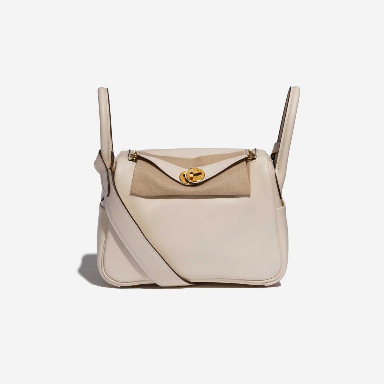 Pre-owned Hermès bag Lindy Mini Swift Nata Beige, White Front Velt | Sell your designer bag on Saclab.com