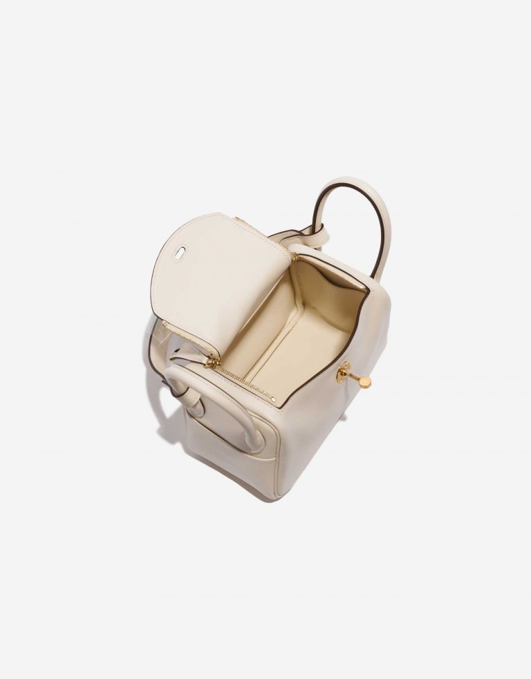 Pre-owned Hermès bag Lindy Mini Swift Nata Beige, White Inside | Sell your designer bag on Saclab.com