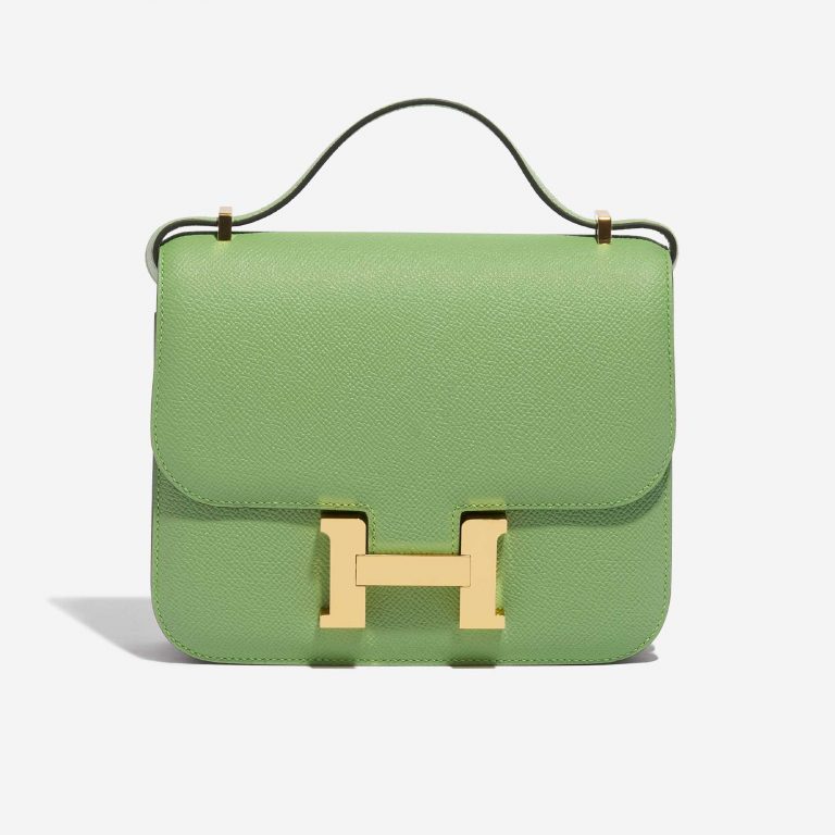 Pre-owned Hermès bag Constance 18 Epsom Vert Criquet Green Front | Sell your designer bag on Saclab.com