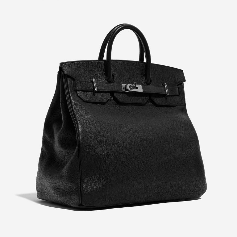 Pre-owned Hermès bag Haut à Courroies 40 Togo Black Black Side Front | Sell your designer bag on Saclab.com