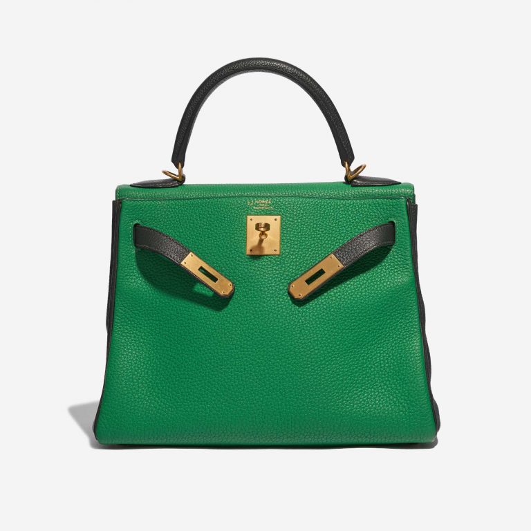 Pre-owned Hermès bag Kelly 28 HSS Togo Bamboo / Canopee Green Front Open | Sell your designer bag on Saclab.com