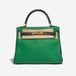 Hermès Kelly 28 HSS Togo Bamboo / Canopee Green Front Velt | Sell your designer bag on Saclab.com