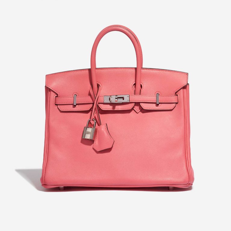 Pre-owned Hermès bag Birkin 25 Swift Rose Azalée Rose Front | Sell your designer bag on Saclab.com