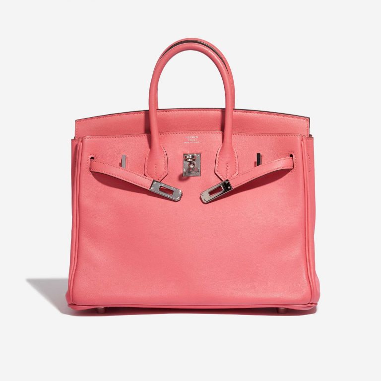 Pre-owned Hermès bag Birkin 25 Swift Rose Azalée Rose Front Open | Sell your designer bag on Saclab.com