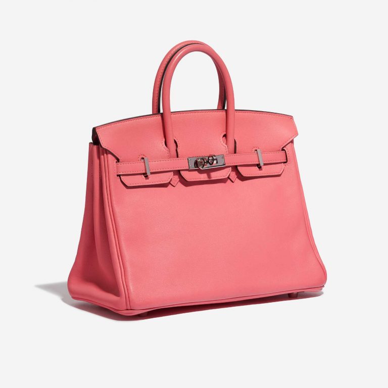 Pre-owned Hermès bag Birkin 25 Swift Rose Azalée Rose Side Front | Sell your designer bag on Saclab.com