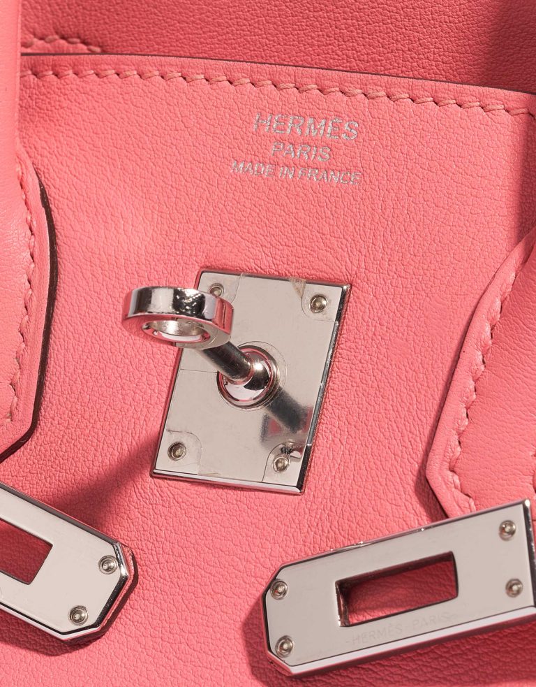 Pre-owned Hermès bag Birkin 25 Swift Rose Azalée Rose Logo | Sell your designer bag on Saclab.com