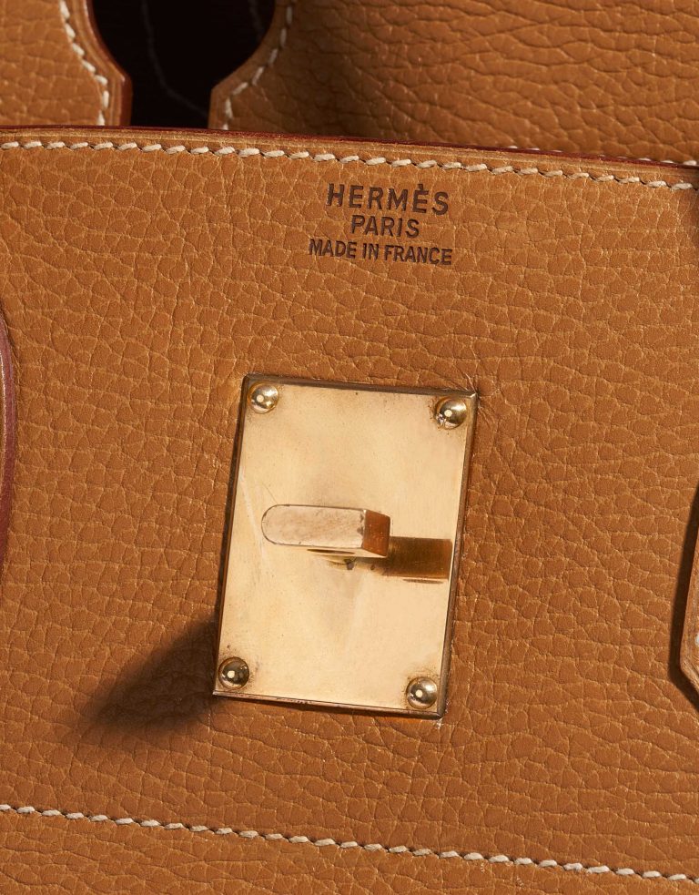 Sac Hermès d'occasion Haut à Courroies 45 Vache Ardennes Or Marron Logo | Vendez votre sac de créateur sur Saclab.com