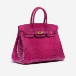 Pre-owned Hermès bag Birkin 35 Porosus Crocodile Rose Scheherazade Pink Side Front | Sell your designer bag on Saclab.com
