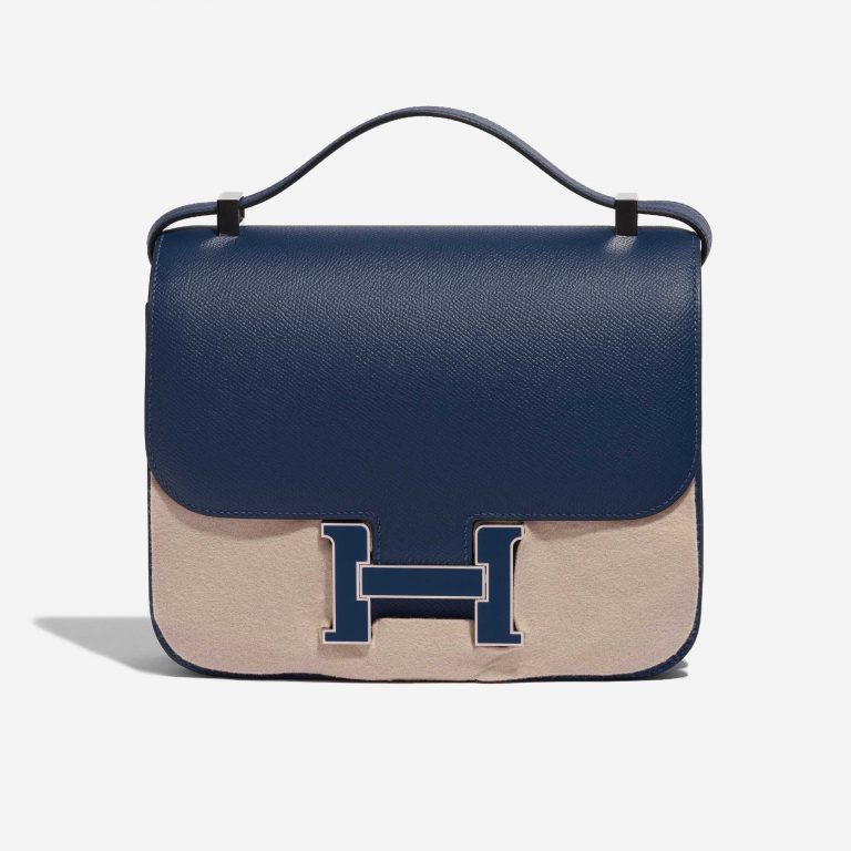 Pre-owned Hermès bag Constance 24 Epsom Deep Blue Blue Front Velt | Sell your designer bag on Saclab.com