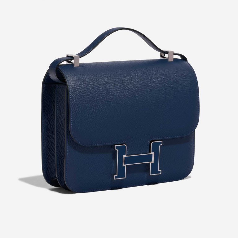 Pre-owned Hermès bag Constance 24 Epsom Deep Blue Blue Side Front | Sell your designer bag on Saclab.com