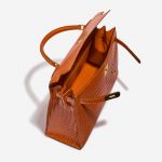 Pre-owned Hermès bag Kelly 32 Porosus Crocodile Pain d’epice Orange Inside | Sell your designer bag on Saclab.com