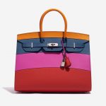 Hermès Birkin 35 Sunset Rainbow Epsom Apricot / Blue Agate / Magnolia / Rouge Casaque Blue, Dark blue, Multicolour, Orange, Pink, Red Front | Sell your designer bag on Saclab.com