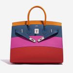 Pre-owned Hermès bag Birkin 35 Sunset Rainbow Epsom Apricot / Blue Agate / Magnolia / Rouge Casaque Blue, Dark blue, Multicolour, Orange, Pink, Red Front Open | Sell your designer bag on Saclab.com