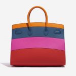 Pre-owned Hermès bag Birkin 35 Sunset Rainbow Epsom Apricot / Blue Agate / Magnolia / Rouge Casaque Blue, Dark blue, Multicolour, Orange, Pink, Red Back | Sell your designer bag on Saclab.com
