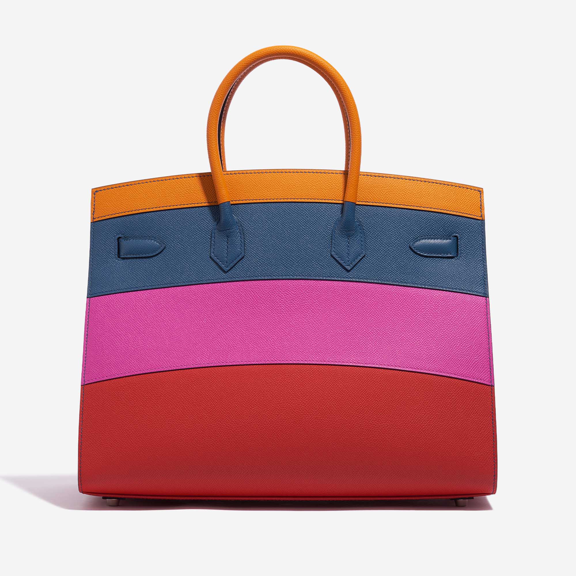 Pre-owned Hermès bag Birkin 35 Sunset Rainbow Epsom Apricot / Blue Agate / Magnolia / Rouge Casaque Multicolour Back | Sell your designer bag on Saclab.com