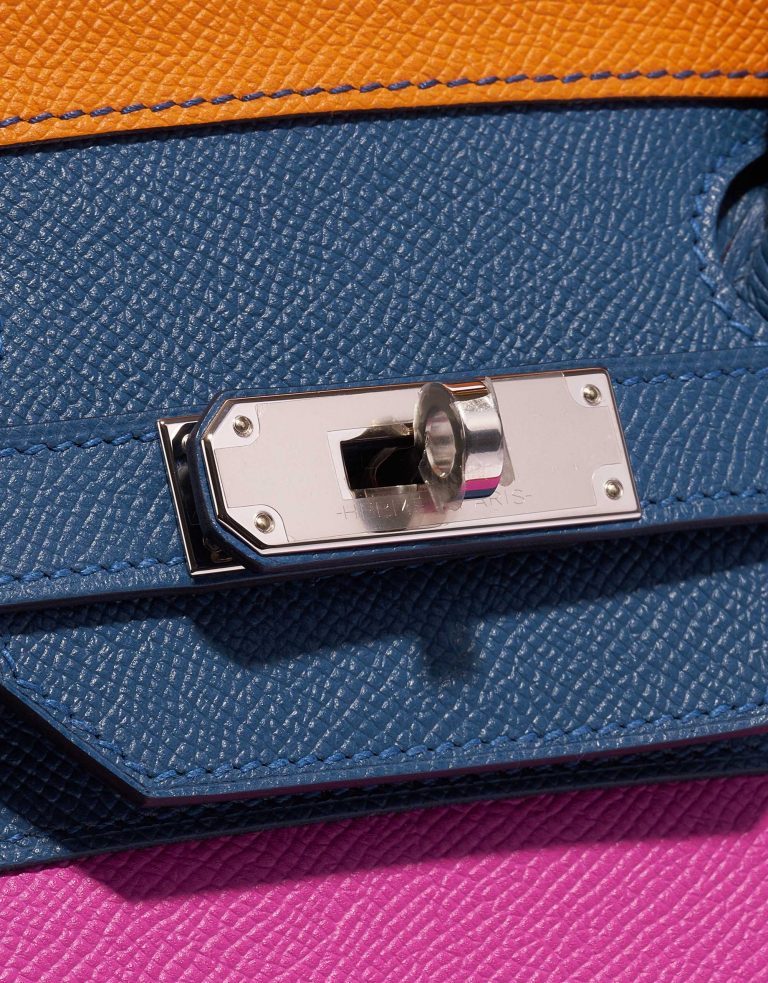 Pre-owned Hermès bag Birkin 35 Sunset Rainbow Epsom Apricot / Blue Agate / Magnolia / Rouge Casaque Blue Front | Sell your designer bag on Saclab.com