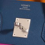 Hermès Birkin 35 Sunset Rainbow Epsom Apricot / Blue Agate / Magnolia / Rouge Casaque Blue, Dark blue, Multicolour, Orange, Pink, Red Logo | Sell your designer bag on Saclab.com