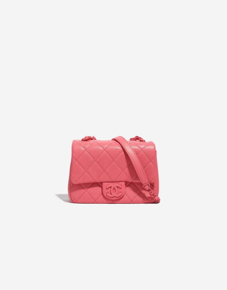 Pre-owned Chanel bag Timeless Mini Square Incognito Pink Pink Front | Sell your designer bag on Saclab.com