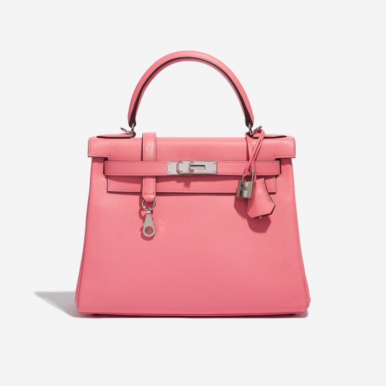 Pre-owned Hermès bag Kelly 28 Verso Evercolor Rose D’Été / Terre Battue Pink, Rose Front | Sell your designer bag on Saclab.com
