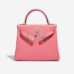 Pre-owned Hermès bag Kelly 28 Verso Evercolor Rose D’Été / Terre Battue Pink, Rose Front Open | Sell your designer bag on Saclab.com