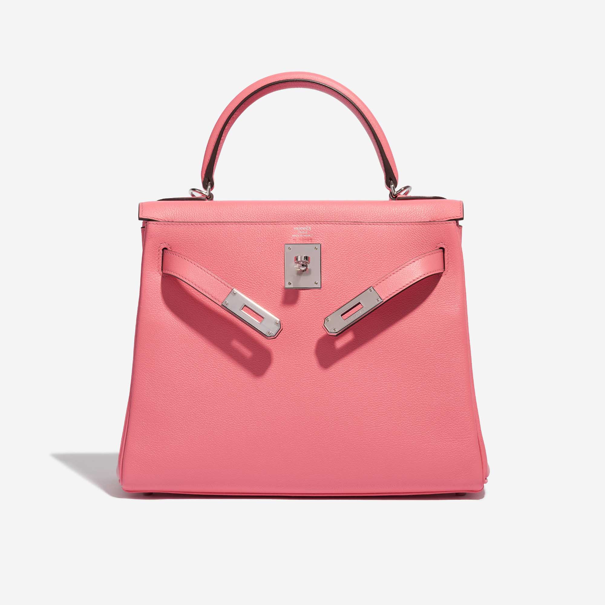 Sac Hermès Kelly 28 Verso Evercolor Rose D'Été / Terre Battue Pink, Rose Front Open | Vendez votre sac de créateur sur Saclab.com