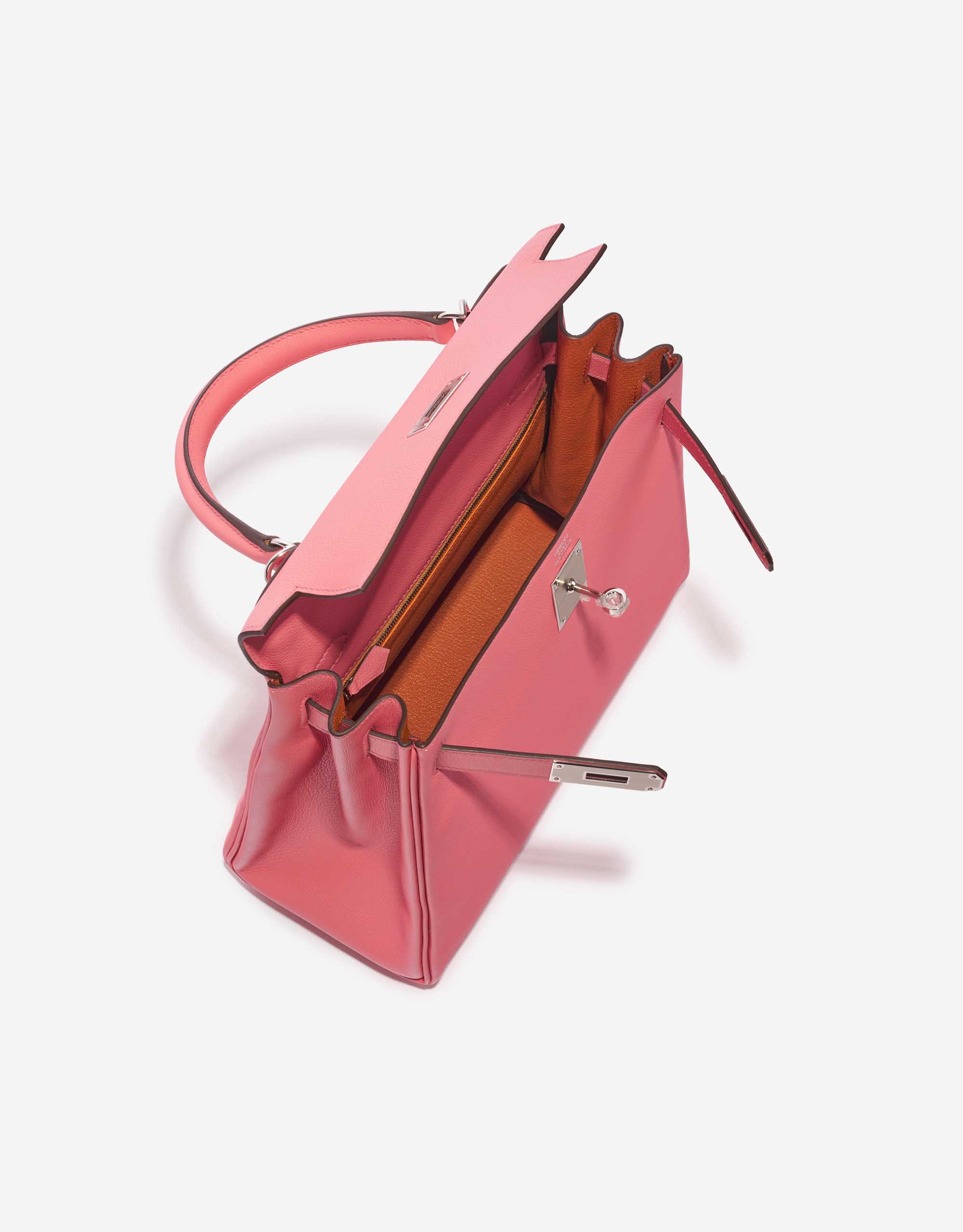 Pre-owned Hermès bag Kelly 28 Verso Evercolor Rose D’Été / Terre Battue Pink, Rose Inside | Sell your designer bag on Saclab.com