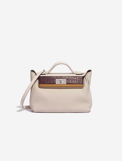 Pre-owned Hermès bag 24/24 29 Togo / Swift / Alligator Craie / Nata / Bordeaux / Sesame Beige, Brown Front | Sell your designer bag on Saclab.com