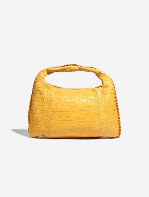Pre-owned Bottega Veneta bag Hobo / Jodie Medium Matte Soft Crocodile Mirabelle Yellow Front | Sell your designer bag on Saclab.com