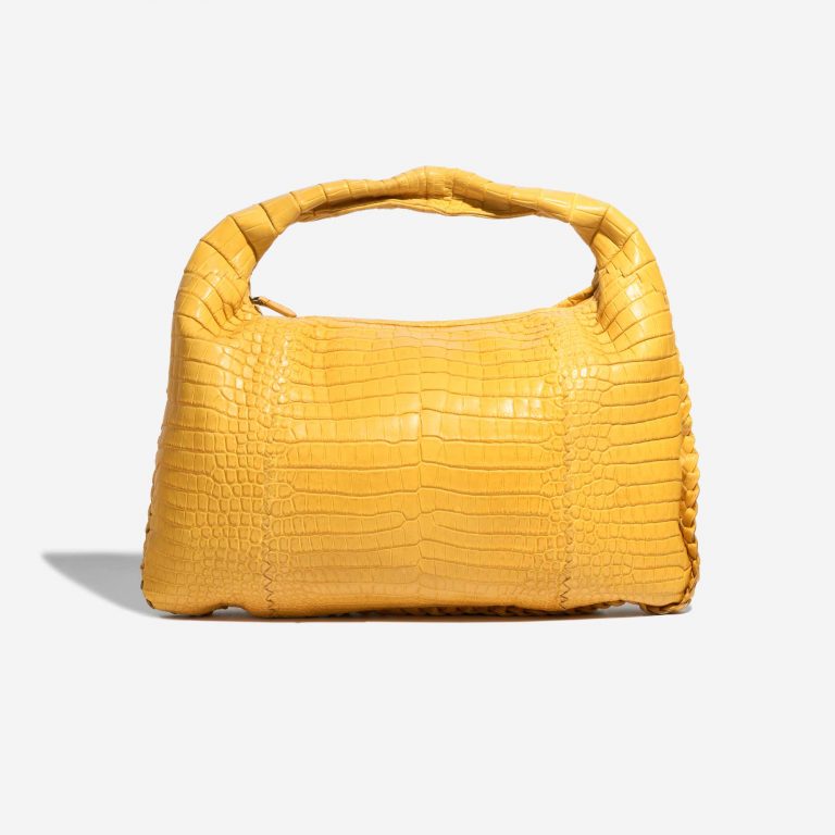 Pre-owned Bottega Veneta Tasche Hobo / Jodie Medium Matte Soft Crocodile Mirabelle Yellow Back | Verkaufen Sie Ihre Designer-Tasche auf Saclab.com