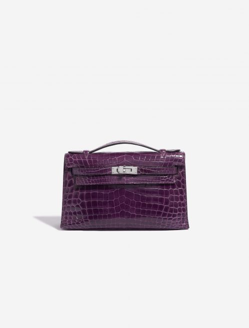 Pre-owned Hermès bag Kelly Pochette Alligator Amethyst Violet Front | Sell your designer bag on Saclab.com