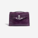 Pre-owned Hermès bag Kelly Pochette Alligator Amethyst Violet Front Open | Sell your designer bag on Saclab.com