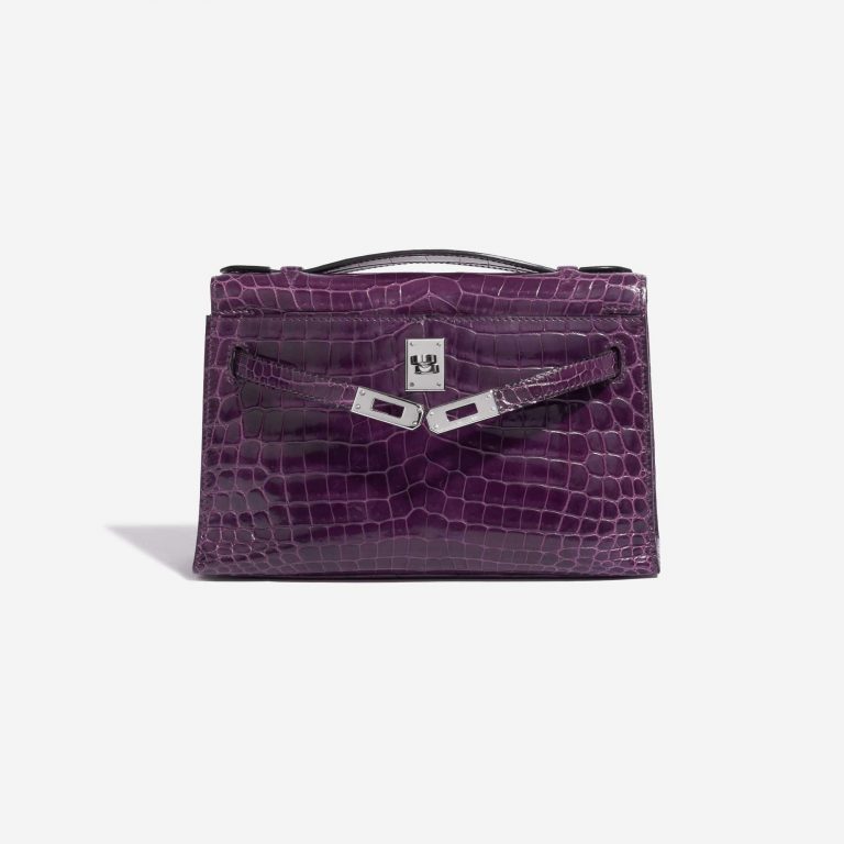 Sac Hermès d'occasion Kelly Pochette Alligator Amethyst Violet Front Open | Vendez votre sac de créateur sur Saclab.com