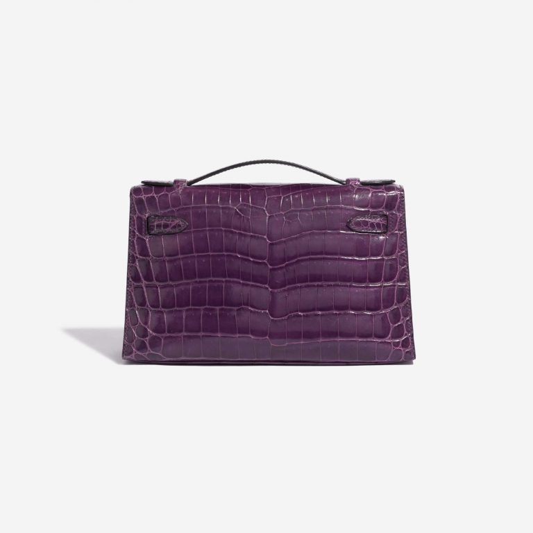 Occasion Hermès sac Kelly Pochette Alligator Amethyst Violet Back | Vendre votre sac de créateur sur Saclab.com