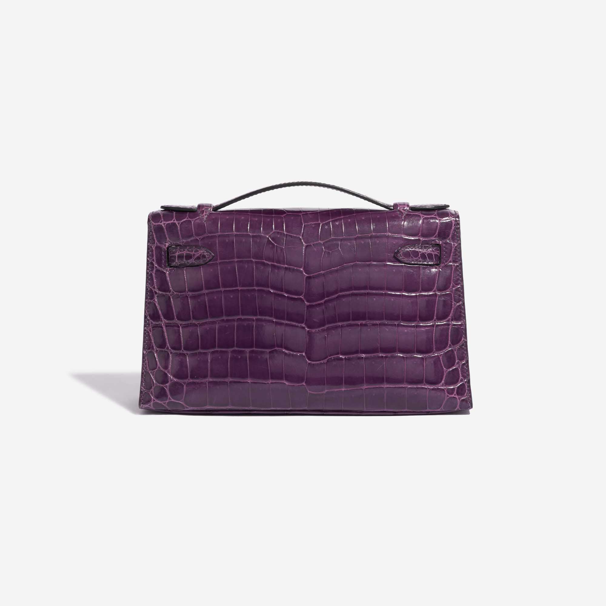 Pre-owned Hermès bag Kelly Pochette Alligator Amethyst Violet Back | Sell your designer bag on Saclab.com