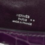 Pre-owned Hermès bag Kelly Pochette Alligator Amethyst Violet Logo | Sell your designer bag on Saclab.com
