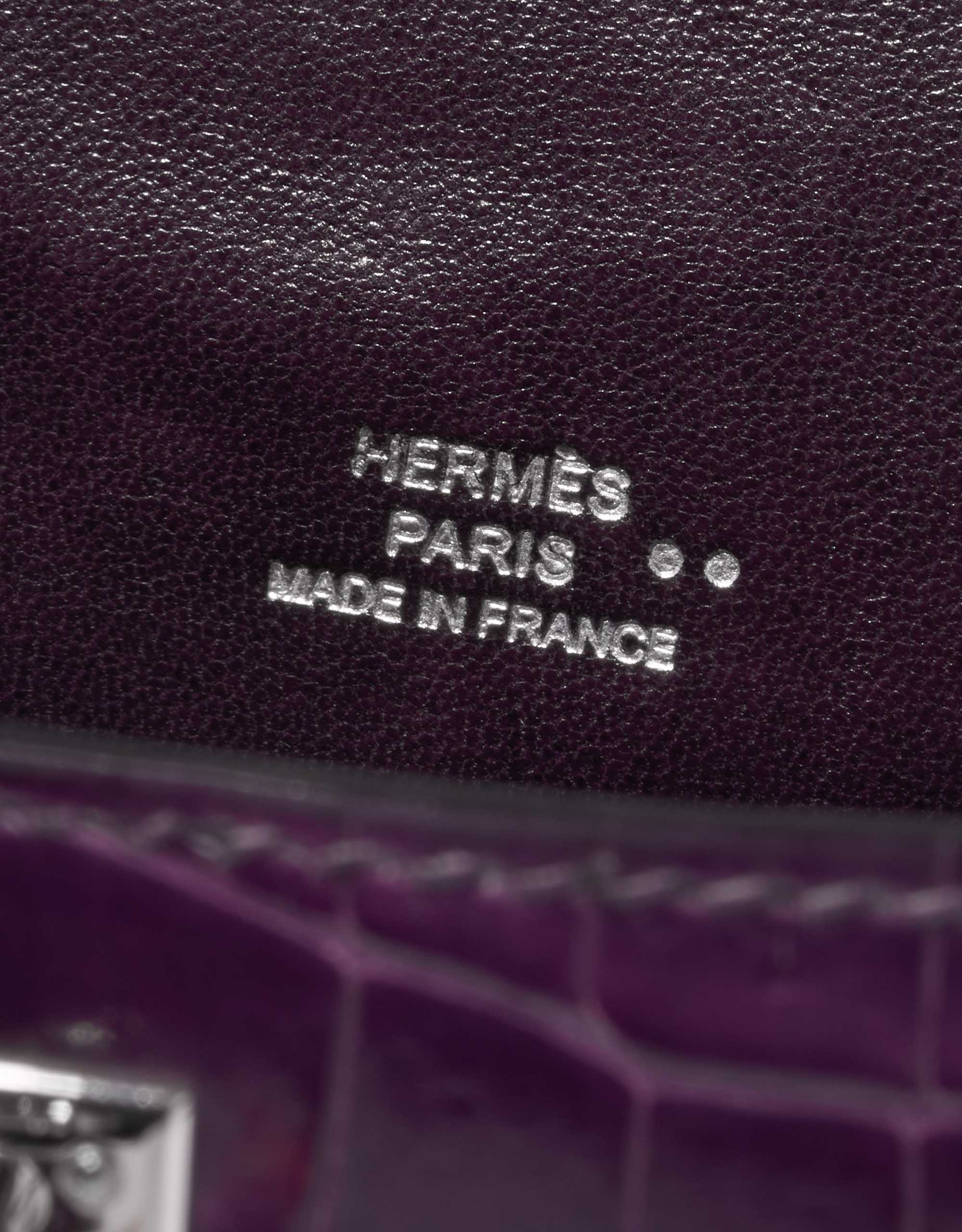 Pre-owned Hermès bag Kelly Pochette Alligator Amethyst Violet Logo | Sell your designer bag on Saclab.com
