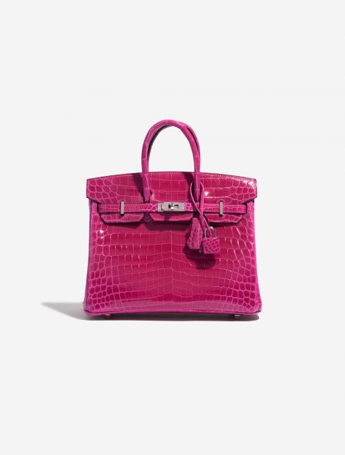 Pre-owned Hermès bag Birkin 25 Niloticus Crocodile Rose Pourpre Pink Front | Sell your designer bag on Saclab.com